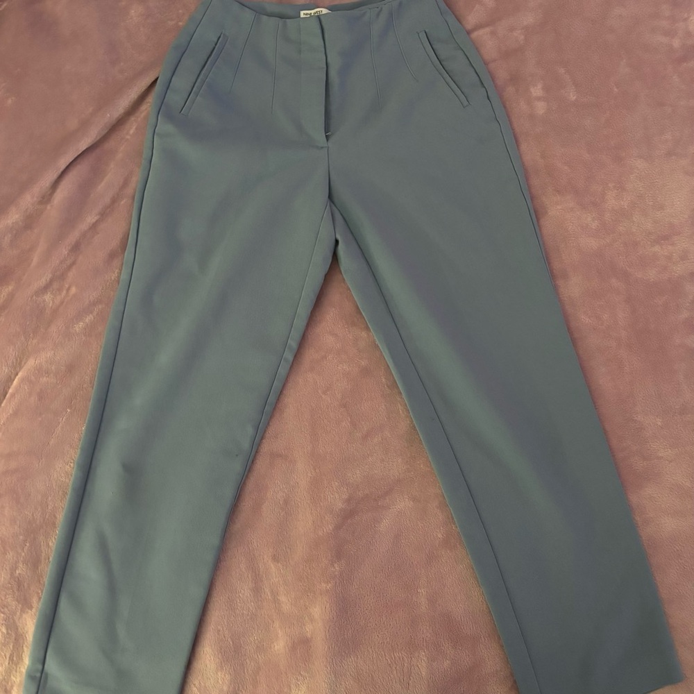 Nine west blue tapered business casual pants